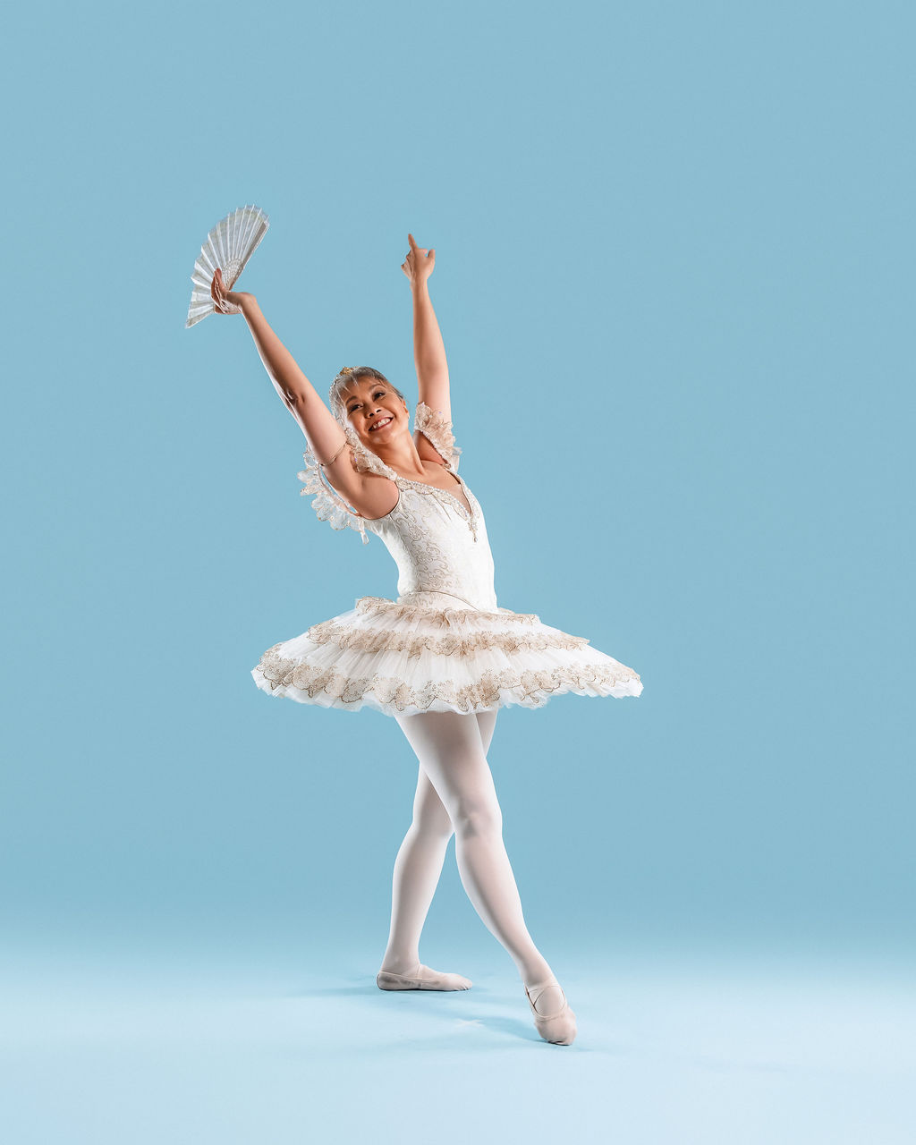 Dancer in expressive arabesque