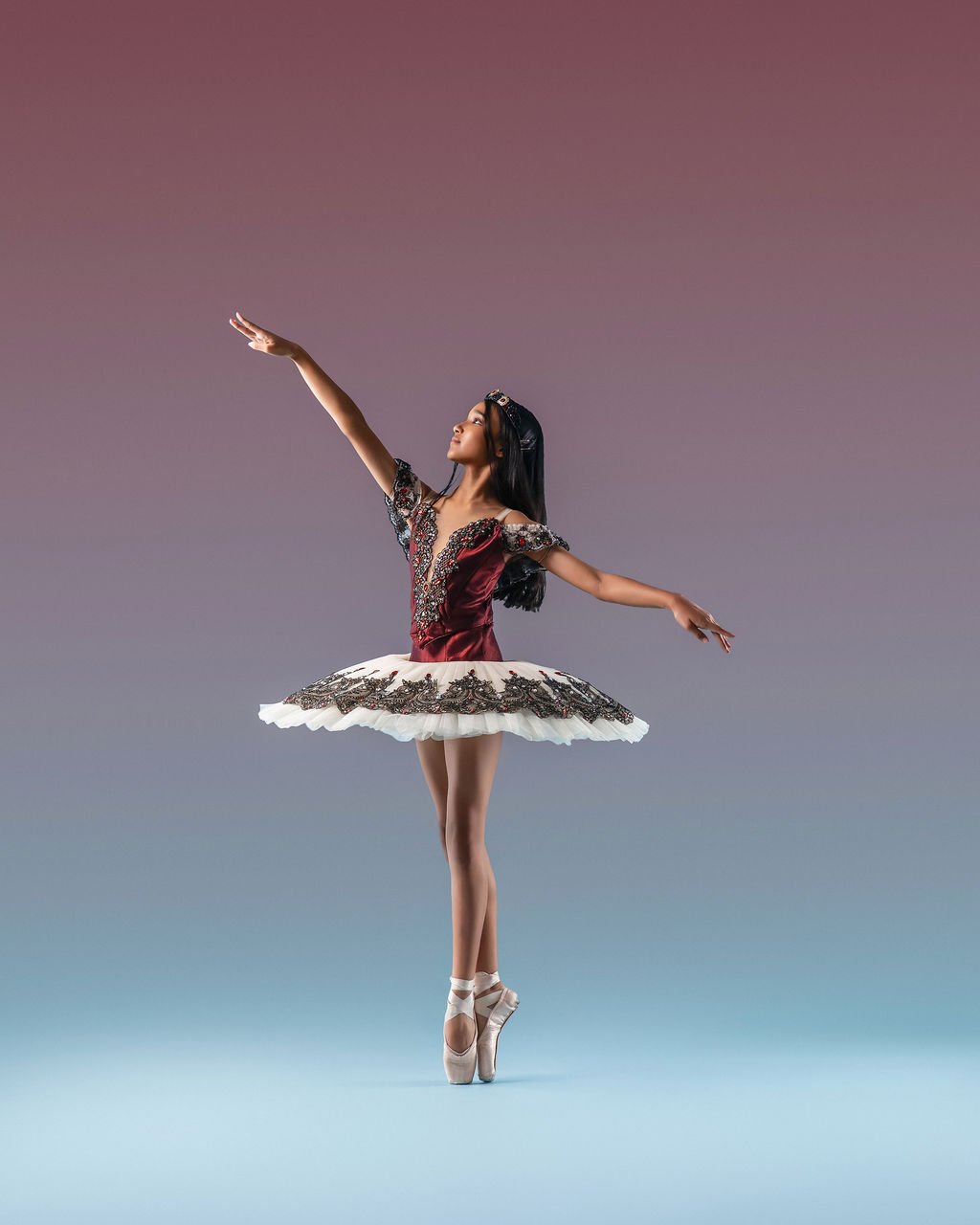 Junior dancer in performance costume